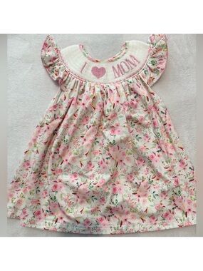 Poppy kids Co baby girl Mother’s Day smocked dress size 24months